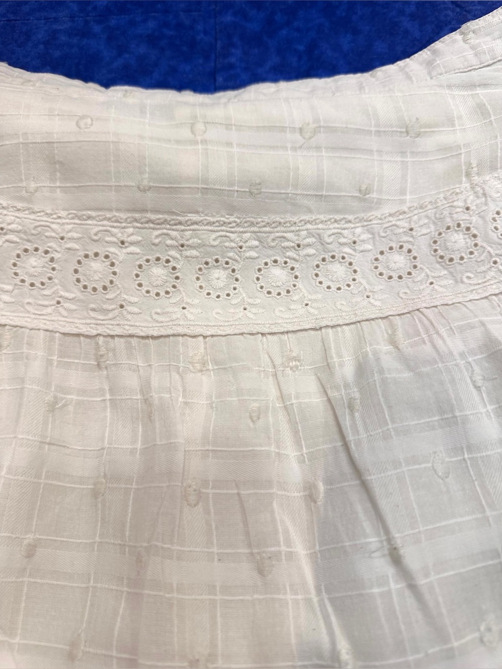 Ivory White Eyelet Lace Maxi Skirt Womens 10 Cottagecore Boho Tiered Long Cotton - Picture 10 of 12